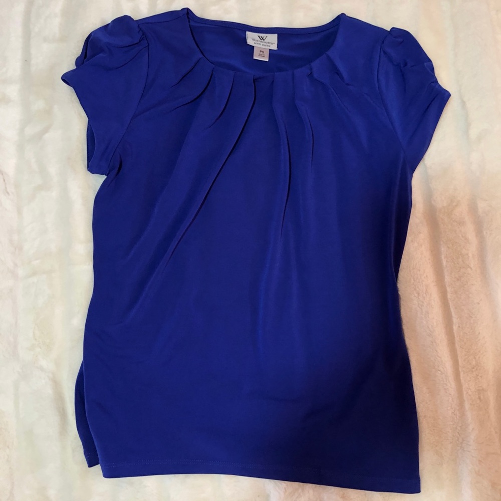 Worthington Cobalt pleated blouse, Sz SP